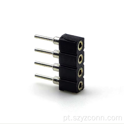 Conector fêmea usinado com passo de 2,54 mm 4P